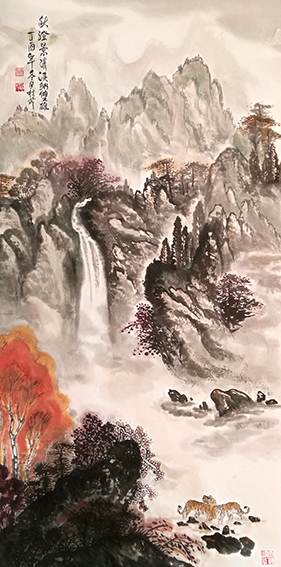 白桂芹作品8《秋澄景清 溪纳双雄》